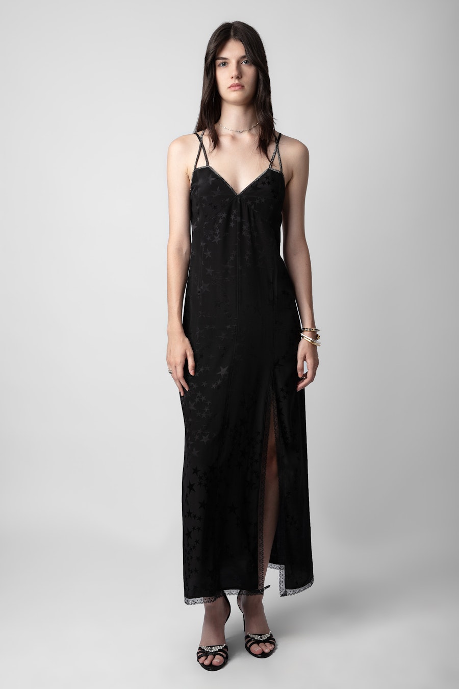 쟈딕 앤 볼테르 Zadig & Voltaire Rohal Silk Jacquard Dress,Black