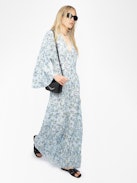 Vestido Rasato - Vestido largo de viscosa estampada, mangas largas.