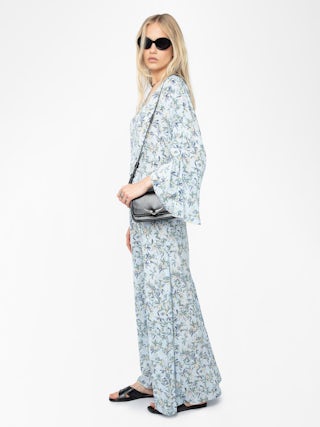 Rasato Dress - Long printed viscose dress, long sleeves.