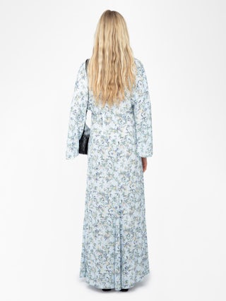 Rasato Dress - Long printed viscose dress, long sleeves.