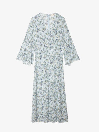 Rasato Dress - Long printed viscose dress, long sleeves.