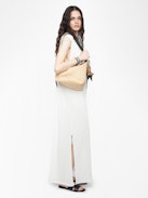Rimati Dress - Long dress in cotton gauze, front and back neckline, sleeveless, and cords with wings.