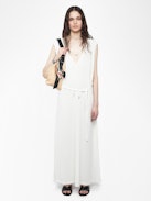 Rimati Dress - Long dress in cotton gauze, front and back neckline, sleeveless, and cords with wings.