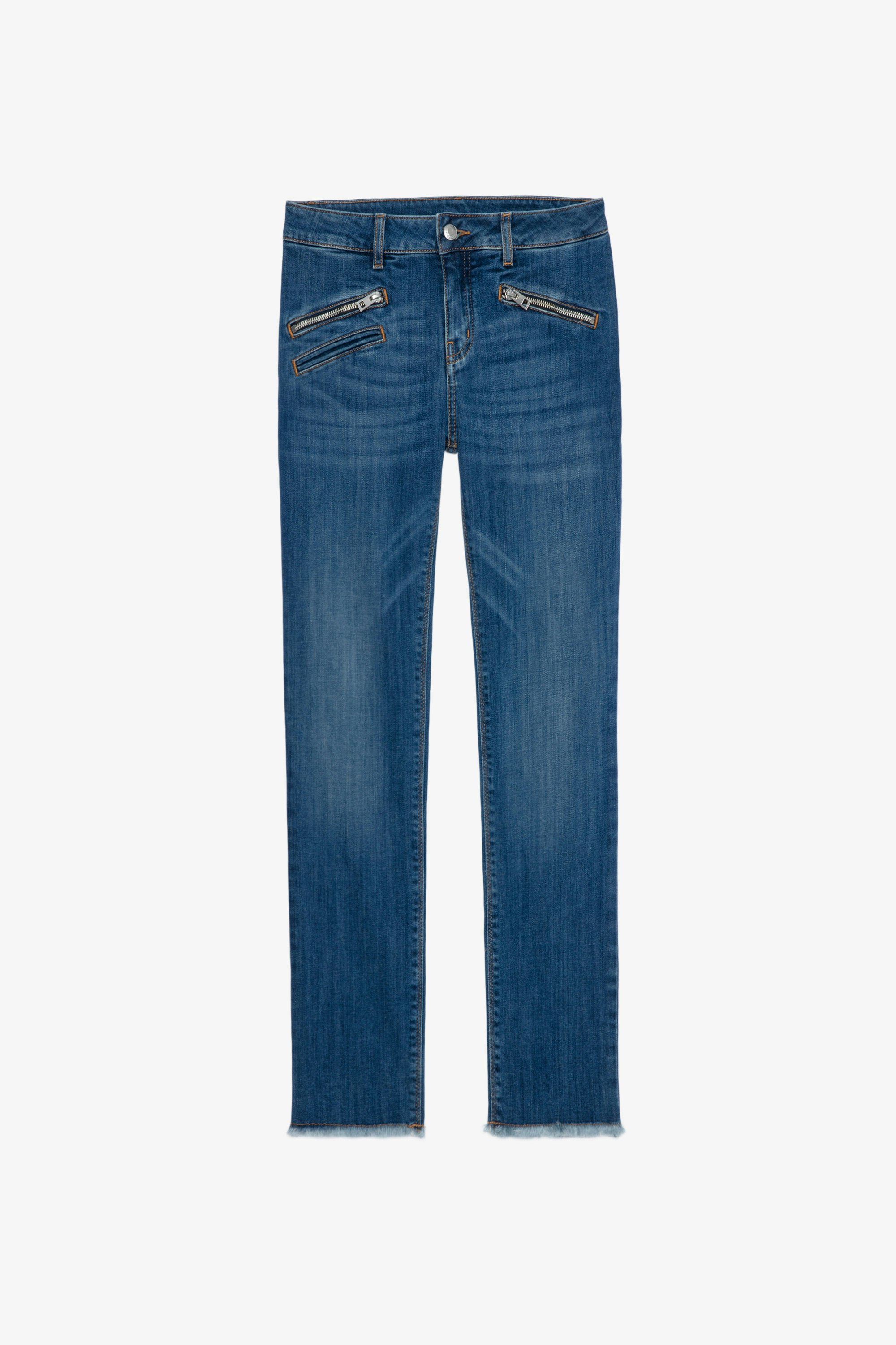 Ava Jeans Women's blue washed slim jeans.