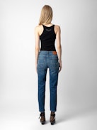 Mamma Jeans - Women’s faded blue cotton denim jeans.