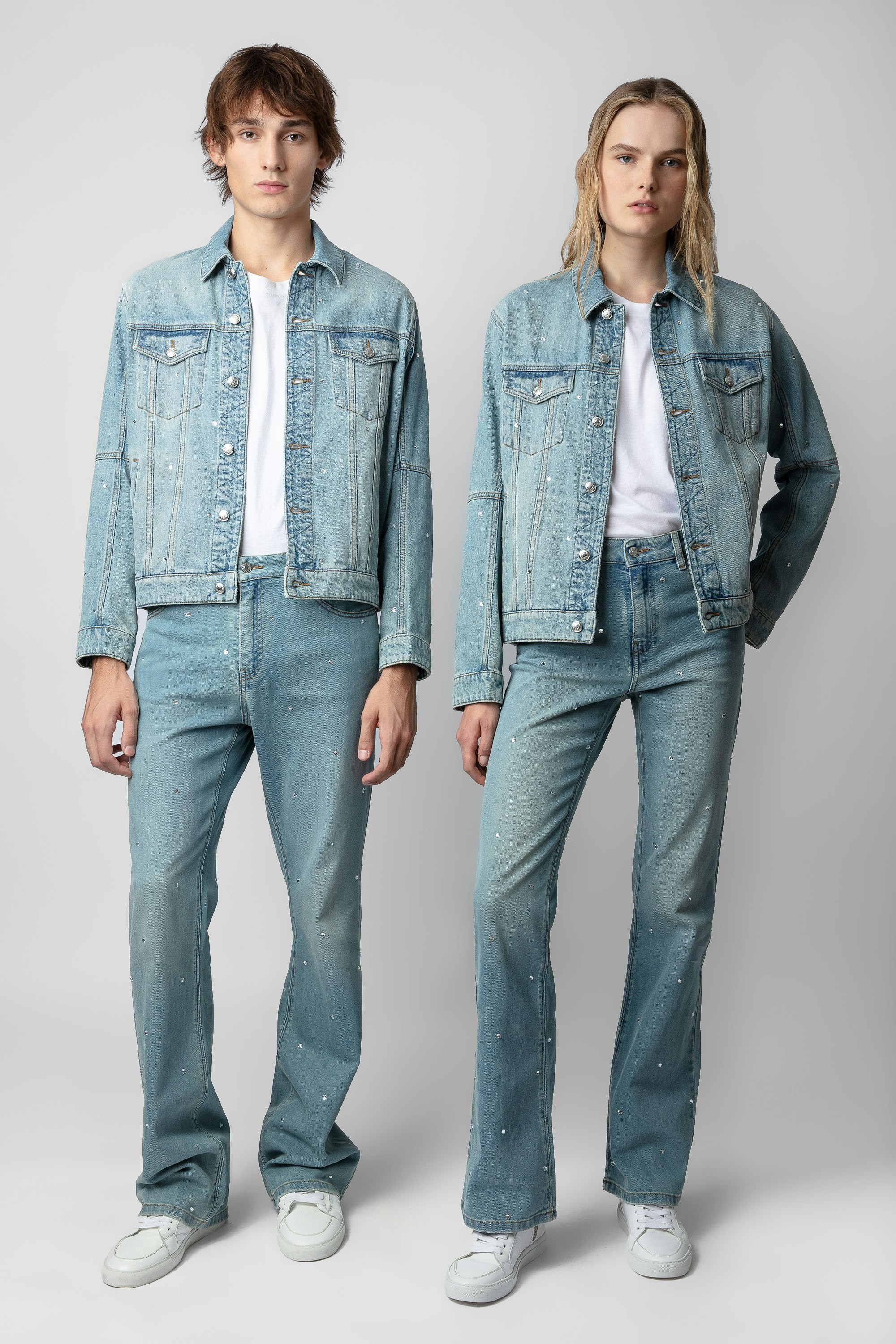 Jeans Emile Strass - Jeans larghi in denim con strass.