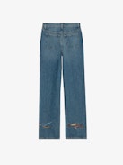 Stevie 90's Jeans - Women's straight leg light wash jeans with Roadrunner & Whiley Coyote patches.