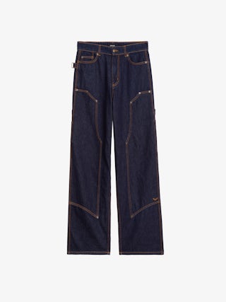 Perya Jeans - Straight jeans in relaxed fit with panels, multiple pockets.