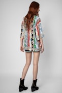 Mixed Print Silk Tong Jacket 25 years - Women’s mixed print silk jacket