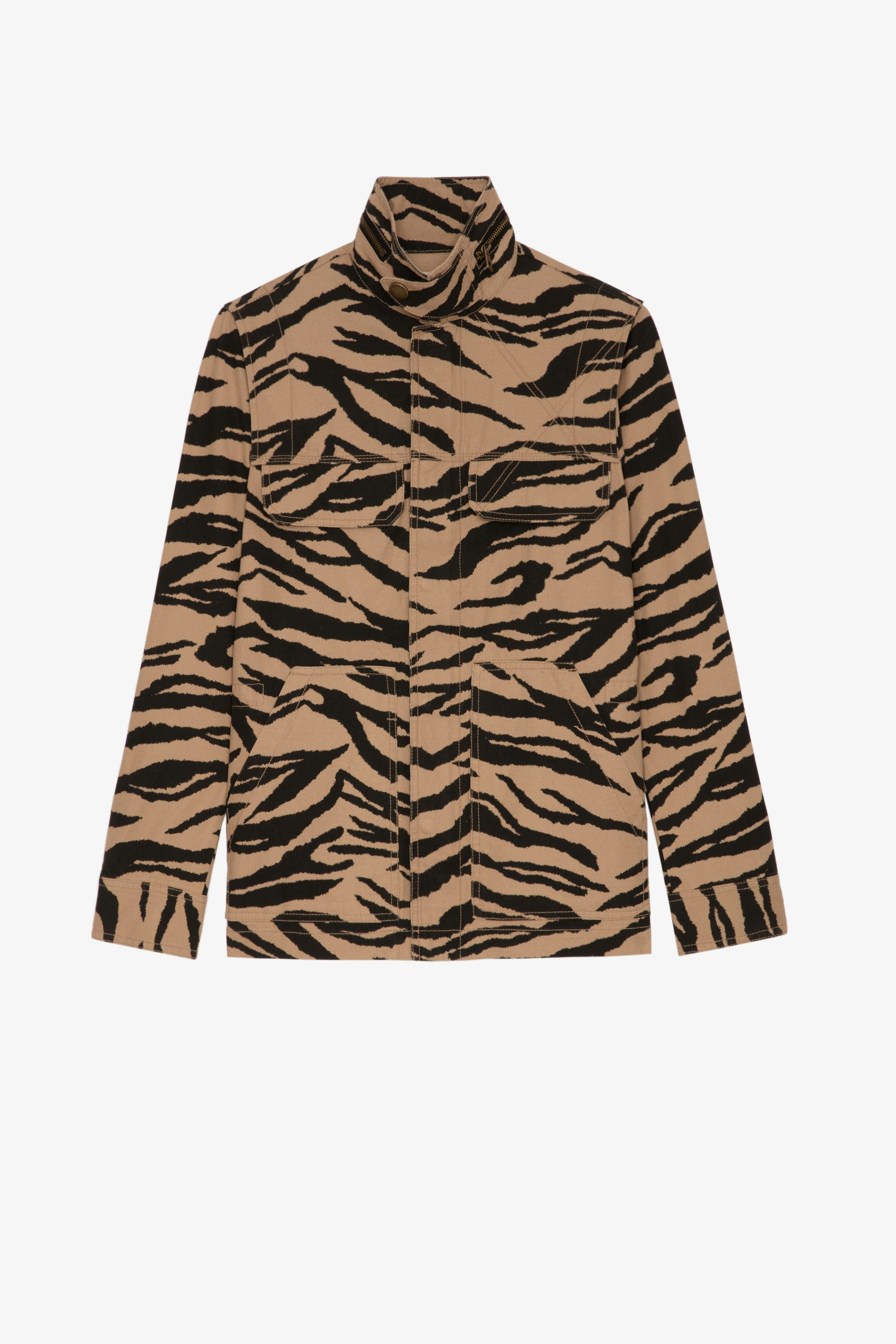 Kayaka Canvas Tiger ジャケット Women's tiger-print military jacket 