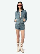 Short Siddy Denim - Asymmetric denim shorts.