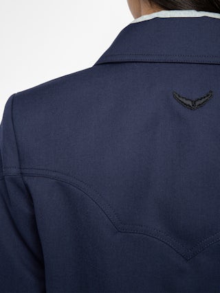 Lara Jacket - Mixed wool jacket with western-inspired cutouts, applied pockets and button closure.