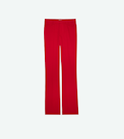 Pantalón Pistol - Pantalón rojo de traje de crepé para mujer.