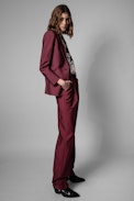 Pantalon Gitane - Pantalon de tailleur en laine rose Femme. Fait avec des fibres issues de l’agriculture biologique