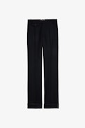 Hose Poetia - Schwarze Hose für Frauen aus Gabardine