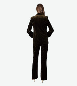 Pantalon Pistol Velours - Pantalon de tailleur en velours kaki.