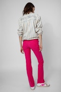 Hose Hippie Samt - Weite Cordsamt-Damenhose in Himbeere