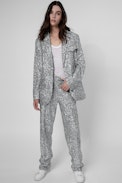 Gitane Sequins Trousers - Women's grey sequinned suit trousers.