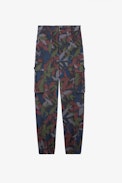 Hose Pilote - Schwarze Army-Hose aus Baumwolle mit Print und Taschen für Damen.