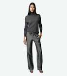Pomy Jacquard Trousers - Women’s anthracite wing-print jacquard trousers.