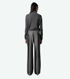 Pomy Jacquard Trousers - Women’s anthracite wing-print jacquard trousers.