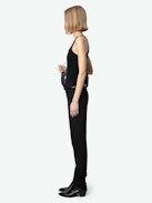 Prune Trousers - Tailored trousers with rhinestone star pattern.