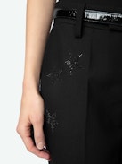Prune Trousers - Tailored trousers with rhinestone star pattern.
