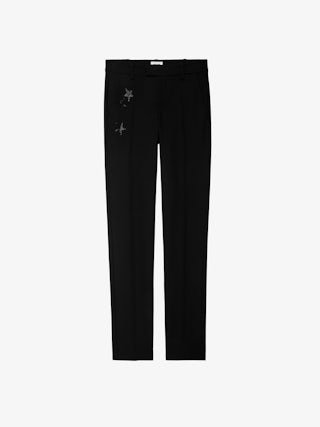 Prune Strass Star Trousers - Black suit trousers with rhinestone stars on the pocket.