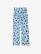 Pin Silk Pants - Pyjama-style pants in jacquard silk with pockets and elastic waistband.