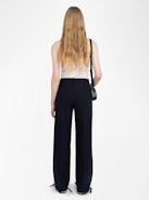 Panol Pants - Wide-leg tailored pants with rhinestones.