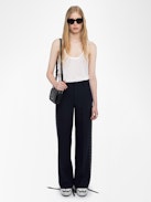 Panol Pants - Wide-leg tailored pants with rhinestones.