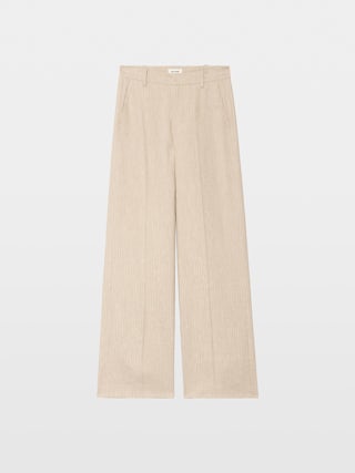 Trousers Panol - Tailored trousers with stripes, wide straight leg.