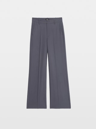 Trousers Panol - Tailored wide straight-leg trousers in solid colour.