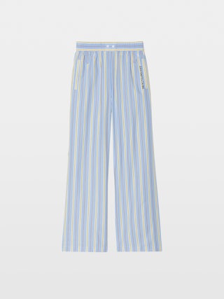 Pantalon Poma - Pantalon droit, esprit jogging, en popeline rayée et taille élastique.