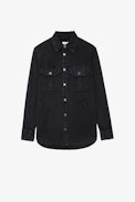 Chemise Teros - Chemise en coton gris denim munie d'une signature ZV Femme