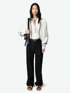 Tigy Blouse - Oversized cotton blouse with kozak embroidery, long sleeves.