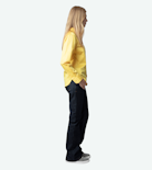 Taskiz Shirt - Women's yellow cotton shirt with "Peace" embroidery on left sleeve.