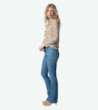 Blouse Tresse - Blouse en crêpe jaune imprimé liberty et ailes, asymétrique et à volants.