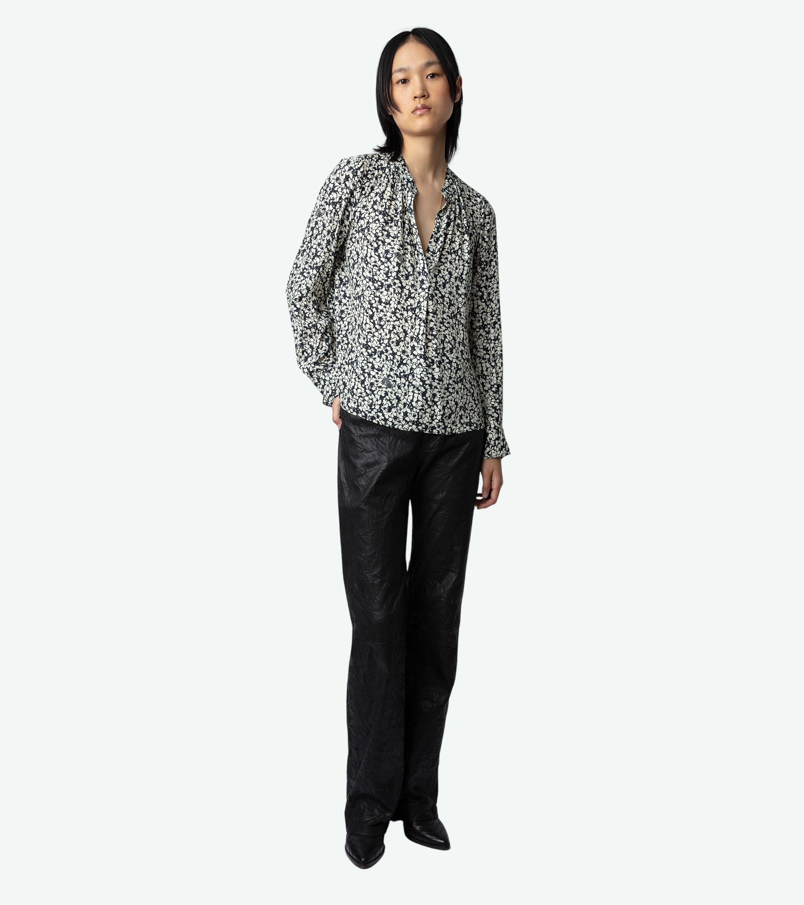 Tink Satin Blouse- Vanille Floral Print | Zadig&Voltaire