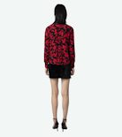 Twina Blouse - Women’s black floral-print blouse.