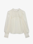 Camicetta Thena 100% Seta - Camicetta stile lingerie in seta con pizzo intarsiato.