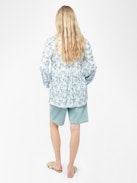 Blusa Tamela  - Tunica in viscosa stampata con maniche lunghe a palloncino e scollo con lacci.