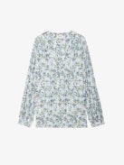 Blusa Tamela  - Tunica in viscosa stampata con maniche lunghe a palloncino e scollo con lacci.