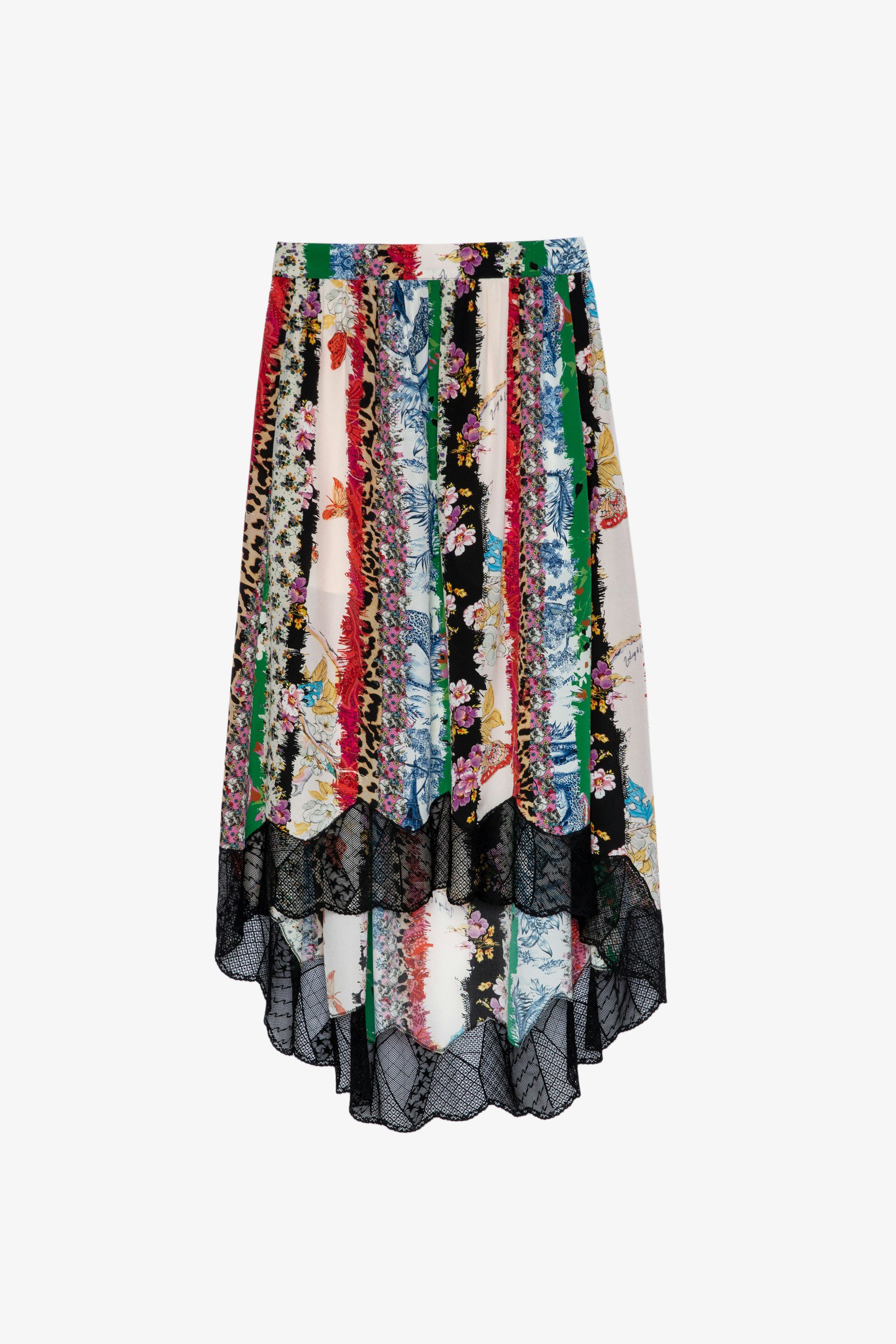 Mixed Print Joslin Skirt 25 years Women’s asymmetrical mid-length silk print skirt
