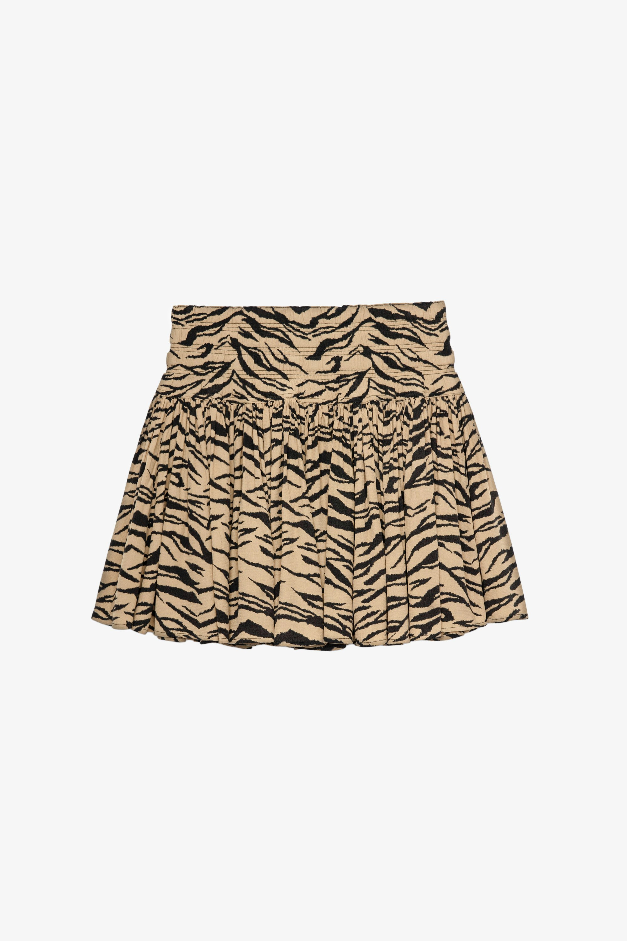 Jocky Tiger Skirt Women’s Naturel draped mini skirt with tiger print 
