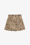 Falda Jocky Tiger - Falda corta drapeada con estampado de tigre Naturel para mujer