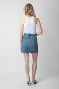 Julipe Denim Skirt - Women's short curved-hem denim skirt.