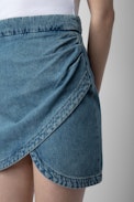 Julipe Denim Skirt - Women's short curved-hem denim skirt.
