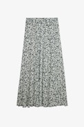 Joyo Skirt - Women’s long ecru floral-print skirt.