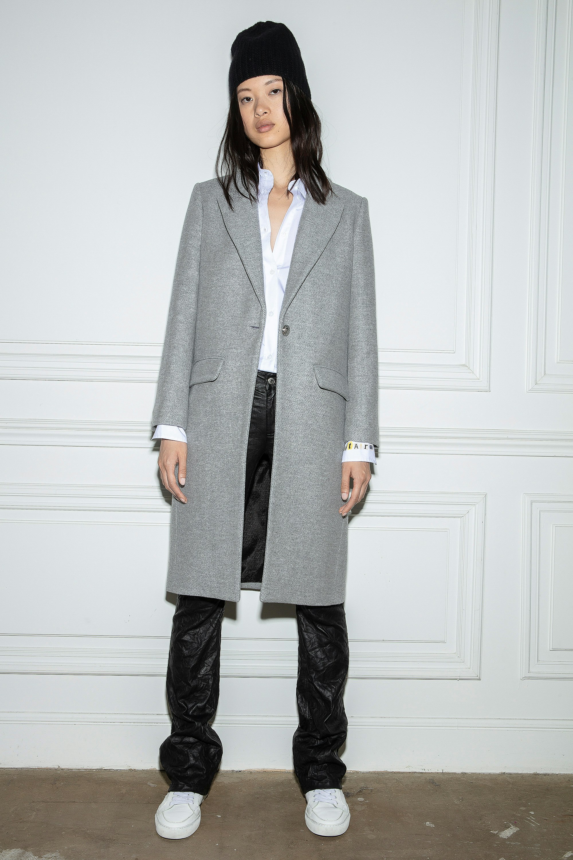Monarque Coat Women's light grey straight-cut coat